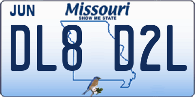 MO license plate DL8D2L