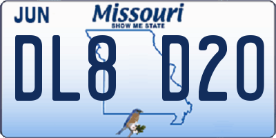 MO license plate DL8D2O