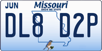 MO license plate DL8D2P