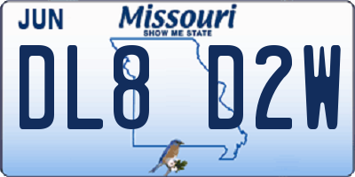 MO license plate DL8D2W