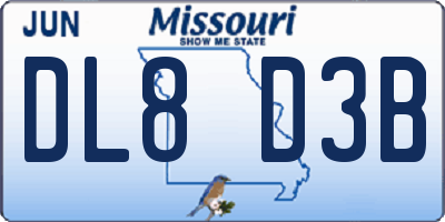 MO license plate DL8D3B