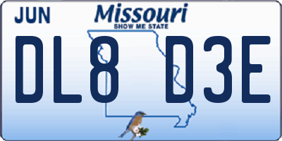MO license plate DL8D3E