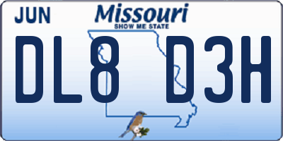 MO license plate DL8D3H