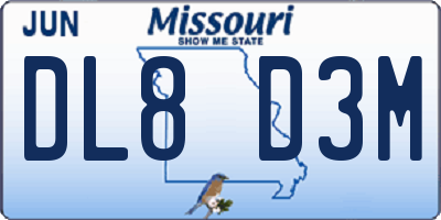 MO license plate DL8D3M