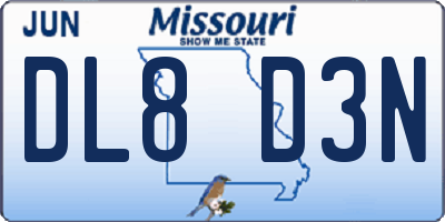 MO license plate DL8D3N