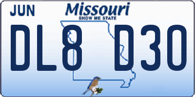 MO license plate DL8D3O