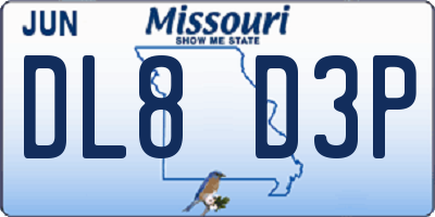 MO license plate DL8D3P