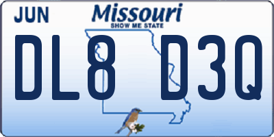 MO license plate DL8D3Q
