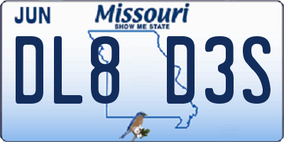 MO license plate DL8D3S