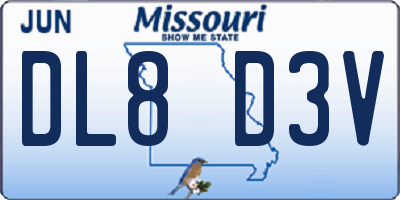 MO license plate DL8D3V