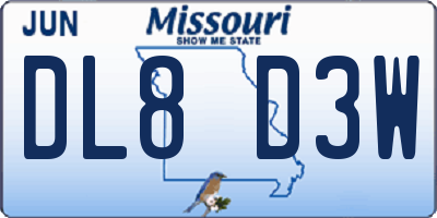 MO license plate DL8D3W