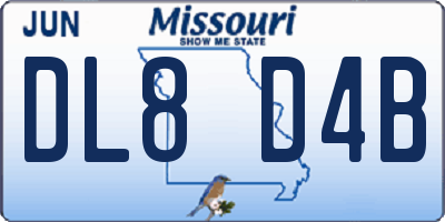 MO license plate DL8D4B
