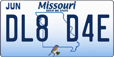 MO license plate DL8D4E