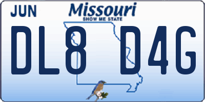 MO license plate DL8D4G