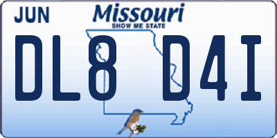 MO license plate DL8D4I