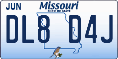 MO license plate DL8D4J
