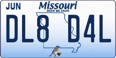 MO license plate DL8D4L