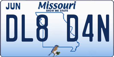 MO license plate DL8D4N