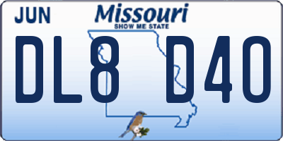 MO license plate DL8D4O