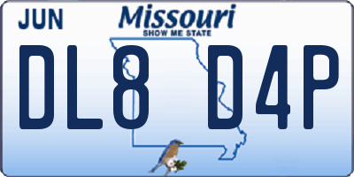 MO license plate DL8D4P