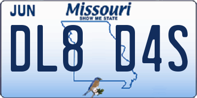 MO license plate DL8D4S