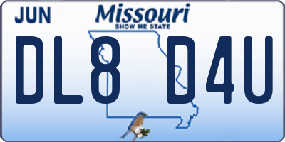 MO license plate DL8D4U