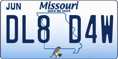 MO license plate DL8D4W