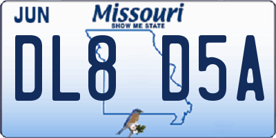 MO license plate DL8D5A
