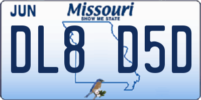 MO license plate DL8D5D