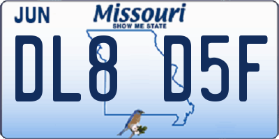 MO license plate DL8D5F
