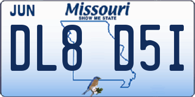 MO license plate DL8D5I