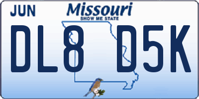 MO license plate DL8D5K