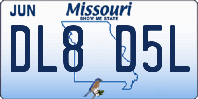 MO license plate DL8D5L