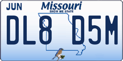 MO license plate DL8D5M