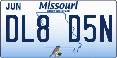 MO license plate DL8D5N