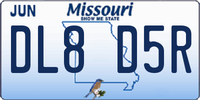 MO license plate DL8D5R