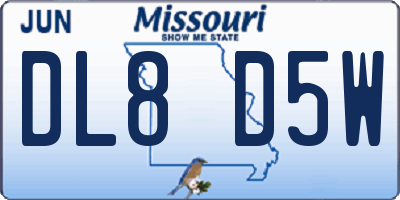 MO license plate DL8D5W