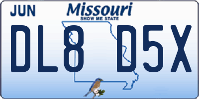 MO license plate DL8D5X