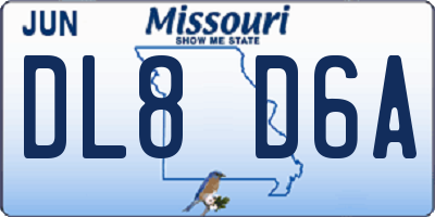 MO license plate DL8D6A