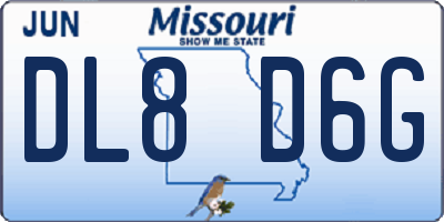 MO license plate DL8D6G