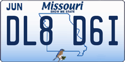 MO license plate DL8D6I