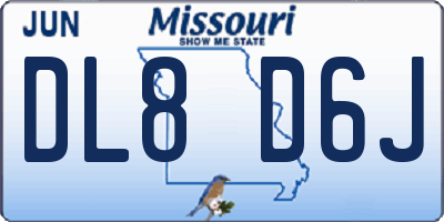 MO license plate DL8D6J