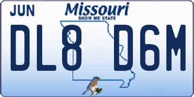 MO license plate DL8D6M