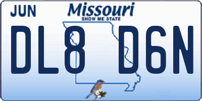 MO license plate DL8D6N