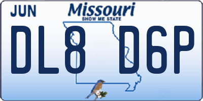 MO license plate DL8D6P
