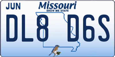 MO license plate DL8D6S