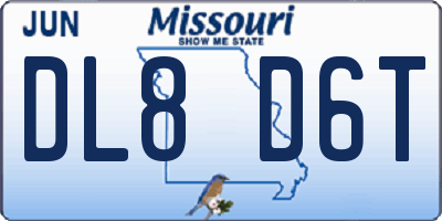 MO license plate DL8D6T