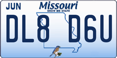 MO license plate DL8D6U