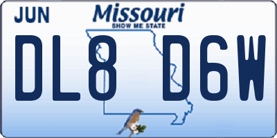 MO license plate DL8D6W