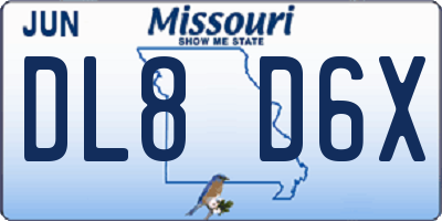 MO license plate DL8D6X
